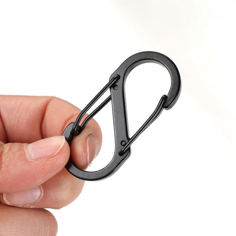 5PCS Tactical S-Type Carabiner Hooks – Mini Aluminum Keychain Clips for Camping & Hiking